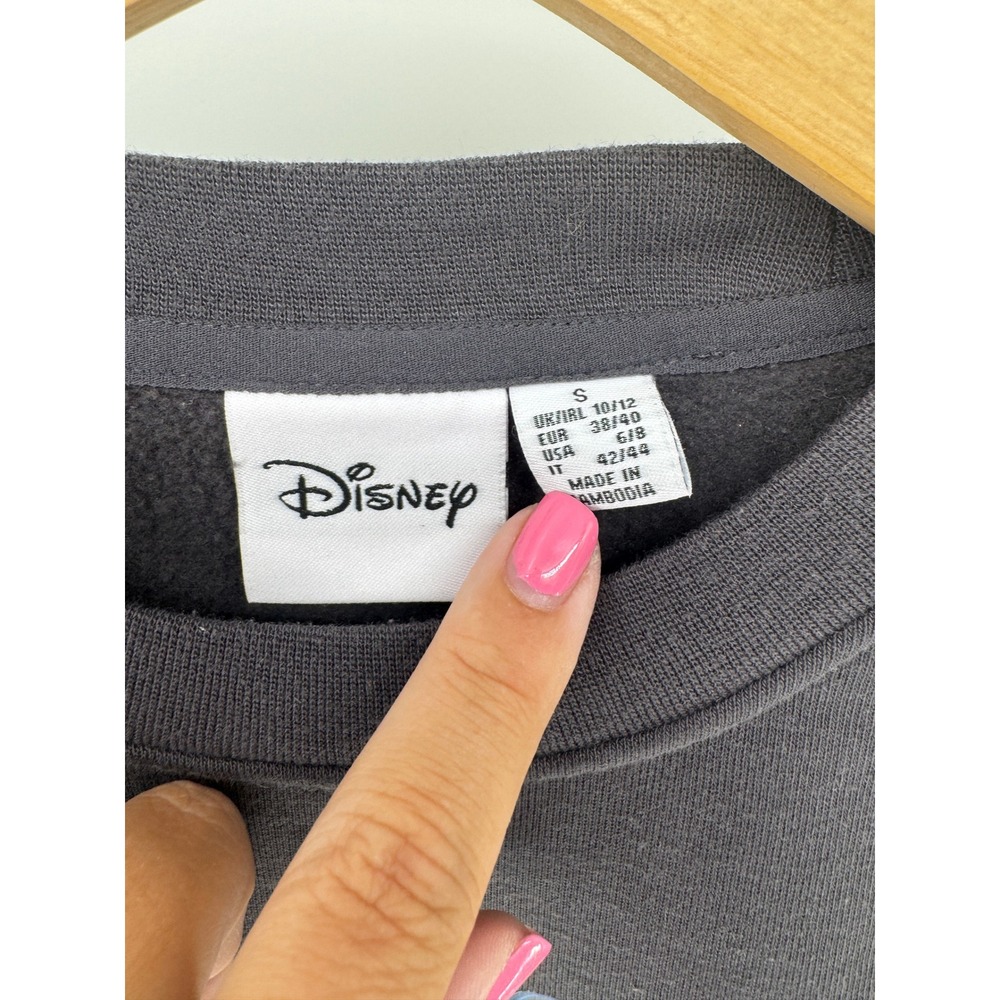 Disney Princess Sweatshirt Womens S Gray Cinderella Belle Ariel Graphic Crewneck - Picture 2 of 7